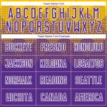 Custom Personalized Soccer Jersey with Team Name and Number, Gold Purple-White Sublimation Design Personalized Gold Purple-White