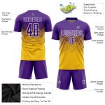 Personalized Gold Purple White Soccer Jersey - Sublimation Uniform Design Personalized Gold Purple-White Sublimation Soccer