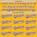 Personalized Gold Purple White Softball Jersey Unisex Two-Button Style Personalized Gold Purple-White Two-Button Unisex Softball