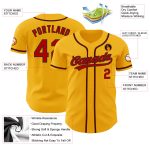 Personalized Gold Red Black Baseball Jersey - Authentic Custom Sports Apparel Personalized Gold Red-Black Authentic Baseball