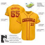 Custom Gold Red-Black Authentic Drift Baseball Jersey Personalized Name and Number for Team Personalized Gold Red-Black Authentic