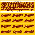 Custom Name & Number Personalized Baseball Jersey - Authentic Gold Red-Black Sleeveless Personalized Gold Red-Black Authentic