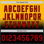 Custom Name & Number Varsity Letterman Fade Fashion Jacket - Personalized Gold Red-Black Bomber Full-Snap Jacket Personalized