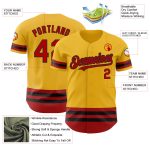 Custom Name Number Personalized Gold Red-Black Line Baseball Jersey - Authentic Team Jersey Personalized Gold Red-Black Line
