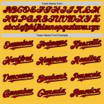 Custom Name Number Red-Black Mesh Gold Authentic Throwback Baseball Jersey - Personalized Team Jersey Personalized Gold Red-Black