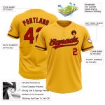 Custom Name and Number Unisex Softball Jersey in Gold Red-Black Two-Button Design - Personalized Team Apparel Personalized