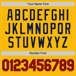 Custom Personalized Gold Red-Navy Baseball Jersey with Name and Number - Authentic Throwback Style Personalized Gold Red-Navy