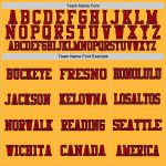 Custom Authentic Throwback Football Jersey Personalized Gold Red-Navy - Team Name and Number Personalized Gold Red-Navy Mesh