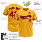 Custom Team Softball Jersey Unisex - Personalized Gold Red-Navy Two-Button with Name and Number Personalized Gold Red-Navy