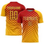 Custom Name Number Soccer Jersey - Personalized Gold Red-Purple Sublimation Team Uniform Personalized Gold Red-Purple Sublimation