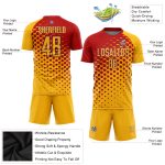 Custom Name Number Soccer Jersey - Personalized Gold Red-Purple Sublimation Team Uniform Personalized Gold Red-Purple Sublimation