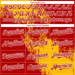 Custom Name & Number Personalized Gold Red-White 3D Abstract Brush Stroke Unisex Softball Jersey Personalized Gold Red-White