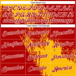 Custom Name and Number Performance T-Shirt - Personalized Gold Red-White 3D Brush Stroke Design Personalized Gold Red-White