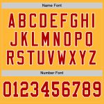 Customizable Gold Red-White Mesh Throwback Football Jersey with Personalized Name and Number Personalized Gold Red-White