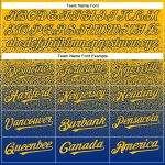 Custom Name and Number Personalized Gold Royal Fashion Baseball Jersey - Authentic Fade Design Personalized Gold Royal Authentic