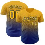Custom Name and Number Personalized Gold Royal Fashion Baseball Jersey - Authentic Fade Design Personalized Gold Royal Authentic