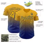 Custom Name and Number Personalized Gold Royal Fashion Baseball Jersey - Authentic Fade Design Personalized Gold Royal Authentic