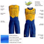 Custom Name and Number Personalized Gold Basketball Jersey Suit Round Neck Sublimation Team Color Splash Personalized Gold