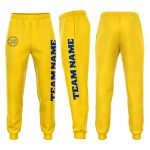 Custom Name and Number Personalized Gold Jogger Sweatpants - Royal Fleece Athletic Gear Personalized Gold Royal Fleece Jogger