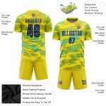 Custom Name and Number Personalized Soccer Uniform Jersey - Gold Royal Light Blue Sublimation Design Personalized Gold Royal-Light