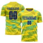 Custom Name and Number Personalized Soccer Uniform Jersey - Gold Royal Light Blue Sublimation Design Personalized Gold Royal-Light