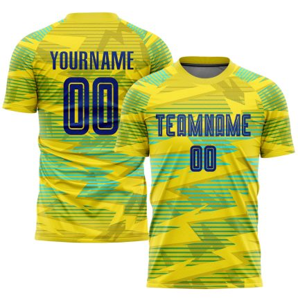 Custom Name and Number Personalized Soccer Uniform Jersey - Gold Royal Light Blue Sublimation Design Personalized Gold Royal-Light