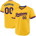 Custom Gold Royal-Orange Authentic Baseball Jersey with Personalized Name and Number - Team Apparel Personalized Gold Royal-Orange