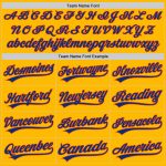 Custom Gold Royal-Orange Authentic Baseball Jersey with Personalized Name and Number - Team Apparel Personalized Gold Royal-Orange