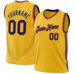 Personalized Gold Royal-Orange Authentic Basketball Jersey, Throwback Style Personalized Gold Royal-Orange Authentic Throwback