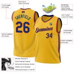 Personalized Gold Royal-Orange Authentic Basketball Jersey, Throwback Style Personalized Gold Royal-Orange Authentic Throwback