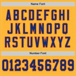 Custom Gold Royal-Orange Mesh Football Jersey with Personalized Name and Number - Authentic Throwback Team Style Personalized