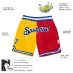 Custom Personalized Gold Red Fashion Basketball Shorts with Name and Number - Authentic Throwback Team Attire Personalized