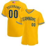 Custom American Flag Baseball Jersey, Personalized Gold Royal-White Fashion with Name and Number Personalized Gold Royal-White