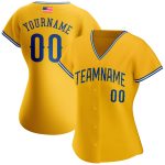 Custom American Flag Baseball Jersey, Personalized Gold Royal-White Fashion with Name and Number Personalized Gold Royal-White