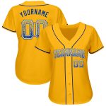 Custom Gold Royal-White Baseball Jersey with Personalized Name and Number - Authentic Drift Fashion Team Wear Personalized