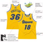 Personalized Gold Basketball Jersey - Royal White Authentic Throwback Design Personalized Gold Royal-White Authentic Throwback