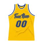 Personalized Gold Basketball Jersey - Royal White Authentic Throwback Design Personalized Gold Royal-White Authentic Throwback