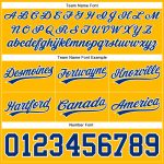 Personalized Gold Authentic Throwback Basketball Shorts, Royal White Design Personalized Gold Royal-White Authentic Throwback