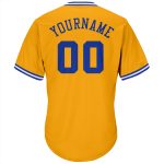 Personalized Gold Royal-White Baseball Jersey Shirt Custom Team Name & Number - Authentic Rib-Knit Design Personalized Gold