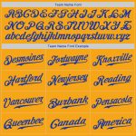 Personalized Gold Royal-White Baseball Jersey Shirt Custom Team Name & Number - Authentic Rib-Knit Design Personalized Gold