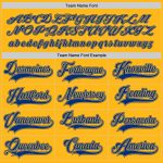 Custom Name and Number Gold Hockey Jersey - Personalized Royal-White Team Jersey Personalized Gold Royal-White Hockey Jersey
