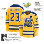 Custom Gold Hockey Jersey - Personalized Royal-White Team Apparel Personalized Gold Royal-White Hockey Jersey