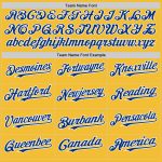 Custom Name and Number Personalized Gold Baseball Jersey - Authentic Royal-White Line Design Personalized Gold Royal-White