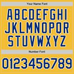 Custom Name and Number Personalized Gold Baseball Jersey - Authentic Royal-White Line Design Personalized Gold Royal-White