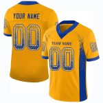 Custom Personalized Gold White Mesh Football Jersey with Name and Number - Drift Fashion Team Jersey Personalized Gold Royal-White