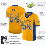 Custom Personalized Gold White Mesh Football Jersey with Name and Number - Drift Fashion Team Jersey Personalized Gold Royal-White