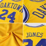 Custom Name and Number Personalized Gold Royal-White Basketball Jersey Rib-Knit Round Neck Team Apparel Personalized Gold