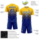 Custom Soccer Uniform Jersey Personalized Gold Royal-White with Team Name and Number Personalized Gold Royal-White Sublimation