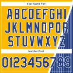 Custom Name Number Basketball Jersey - Personalized Gold Royal-White Triangle Pinstripes Authentic City Edition Personalized