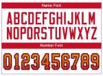 Custom Name and Number Personalized Gold Scarlet-Black Mesh Football Jersey for Team Fashion Personalized Gold Scarlet-Black